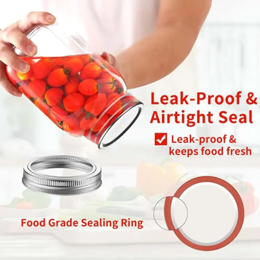 Canning Lids 130PCS Wide Mouth 86MM Anti-Rust Airtight Leak Proof Silver Jar